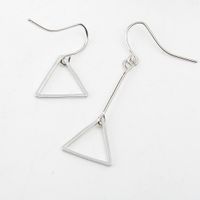 Minimal Geometric Openwork Round Triangle Asymmetric Earrings sku image 2