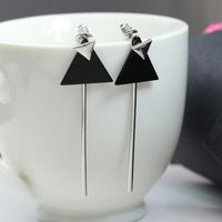 Simple Geometric Double Triangle Flip Stick Earrings sku image 2