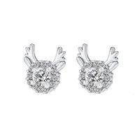 Earrings Elk Earrings Female Snowflake Zircon Christmas Antlers Earrings Angel Earrings sku image 2