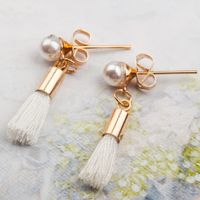 Mini Pearl Earrings Tassel Earrings sku image 3