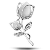 Exquisite European And American Fashion Korean Style Diamond Opal Tulip Personalized Temperament Brooch sku image 2
