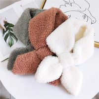 Pointed Cross Solid Color Scarf Female Winter Thick Couple Curl Plush Scarf Student Warm Scarf main image 4