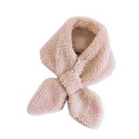 Pointed Cross Solid Color Scarf Female Winter Thick Couple Curl Plush Scarf Student Warm Scarf main image 3