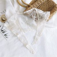 New Lace Lace Solid Color Triangle Scarf Female Winter Small Round Corner Small Scarf Wrist Small Scarf sku image 2