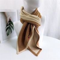 New -angled Solid Color Scarf Female Autumn And Winter Long Couple Students Warm Knitted Wool Scarf sku image 1