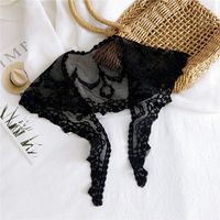 New Lace Lace Solid Color Triangle Scarf Female Winter Small Round Corner Small Scarf Wrist Small Scarf sku image 4