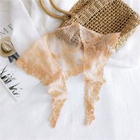 New Lace Lace Solid Color Triangle Scarf Female Winter Small Round Corner Small Scarf Wrist Small Scarf sku image 5