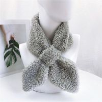 Pointed Cross Solid Color Scarf Female Winter Thick Couple Curl Plush Scarf Student Warm Scarf sku image 4