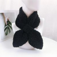 Pointed Cross Solid Color Scarf Female Winter Thick Couple Curl Plush Scarf Student Warm Scarf sku image 1