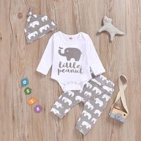 Elephant Print Three-piece Fashion Children's Clothing sku image 1