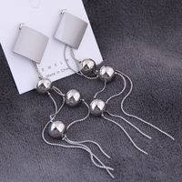 925 Silver Needle European And American Fashion Quality Metal Square Tassel Exaggerated Temperament Earrings main image 3