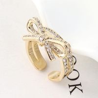 New Ladies Bow Micro-inlaid Zircon Open Ring Wild Ring Jewelry main image 3