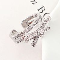 New Ladies Bow Micro-inlaid Zircon Open Ring Wild Ring Jewelry main image 4