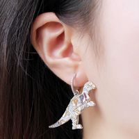 Diamond Asymmetric Dinosaur Earring Trendy Animal Earrings main image 3