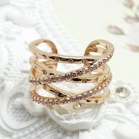 Fashion Simple Women's Diamond Cross Ring Popular Jewelry Wholesale main image 3