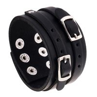 Punk Bracelet Jewelry Wholesale Wide Leather Bracelet Men's Leather Bracelet main image 1