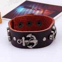 Punk Alloy Cowhide Bracelet Men's Leather Bracelet Jewelry main image 3