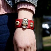 Punk Bracelet Delicate Bracelet Leather Studded Bracelet Pu Skull Bracelet main image 3