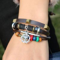 Punk Hot Sale New Leder Armband Perlen Armband Japan Und Südkorea Beliebte Rindsleder Armband Hersteller Niedrig Preis Direkt Vertrieb main image 3