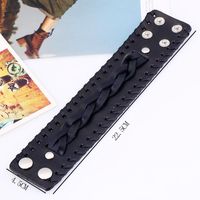 Europäischer Und Amerikanischer Grenz Überschreiten Der Schmuck Punk-stil Retro Gewebtes Rindsleder Armband Persönlichkeit Trend Herren Leder Armband Armband main image 4