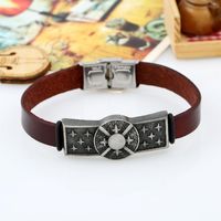 Vintage Alloy Cowhide Leather Bracelet For Boys And Girls main image 6