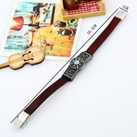 Vintage Alloy Cowhide Leather Bracelet For Boys And Girls main image 5