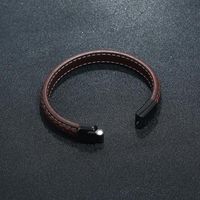 New Simple Trendy Men And Women Leather Stainless Steel Magnetic Bracelet main image 4