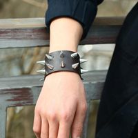 Fashion Geometric Pu Leather No Inlaid Unisex Bracelets main image 6