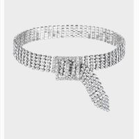 Koreanische Mode Kreative Gürtel Halskette Persönlichkeit All-match Hipster Internet-promi-schlüsselbein Halskette Super Flash Voller Diamanten main image 6