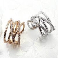 Fashion Simple Women's Diamond Cross Ring Popular Jewelry Wholesale sku image 7