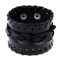 Punk Vintage Woven Leather Bracelet Men's Bracelet sku image 1