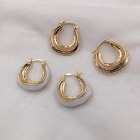 Metal Circle Earrings Temperament Simple Earrings sku image 1