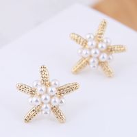 Delicate Korean Fashion Sweet Ol Simple Little Starfish Pearl Earrings main image 3
