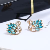 Temperament Simple Three-dimensional Full Diamond Earrings Nhkq148991 sku image 4