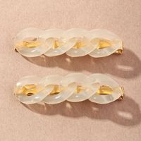 Korean Retro Twist Chain Geometric Ring Duckbill Clip Acrylic Minimalist Chic Hair Accessories main image 4