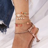 Bohemian Hand-woven Rice Beads Anklet Shell Pearl Foot Accessories main image 1