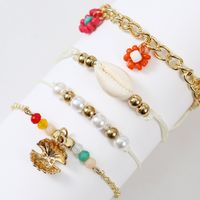 Bohemian Hand-woven Rice Beads Anklet Shell Pearl Foot Accessories main image 4