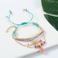 Beach Style Woven Handmade Rice Beads Tortoise Three Soft Clay Suit Anklets main image 3