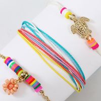 Beach Style Woven Handmade Rice Beads Tortoise Three Soft Clay Suit Anklets main image 4