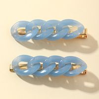 Korean Retro Twist Chain Geometric Ring Duckbill Clip Acrylic Minimalist Chic Hair Accessories sku image 3