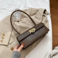 Women's Medium Pu Leather Solid Color Classic Style Zipper Underarm Bag sku image 7