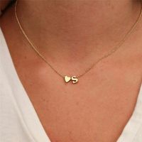 Stainless Steel Titanium Steel 14K Gold Plated Fashion Plating Letter Necklace sku image 1