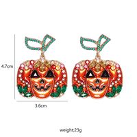 Hip Hop Horror Halloween Orange Pumpkin Ghost Combination Earrings main image 6