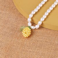 Korean Style Simple Lemon Beaded Pearl Fruit Necklace main image 4