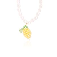 Korean Style Simple Lemon Beaded Pearl Fruit Necklace main image 5