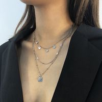 Classic Disc Fashion Multi-layer Sexy Clavicle Necklace main image 4