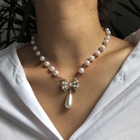 Hot-selling  Palace Luxury Pearl Diamond Earrings Bracelet Necklace Set Wholesale main image 5
