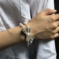 Hot-selling  Palace Luxury Pearl Diamond Earrings Bracelet Necklace Set Wholesale main image 4