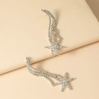 Boucles Oreilles Étoile À Cinq Branches En Diamant Exagéré Rétro Simple À La Mode main image 3