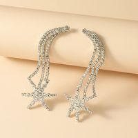 Fashion All-match Simple Retro Exaggerated Diamond Five-pointed Star Earrings main image 4